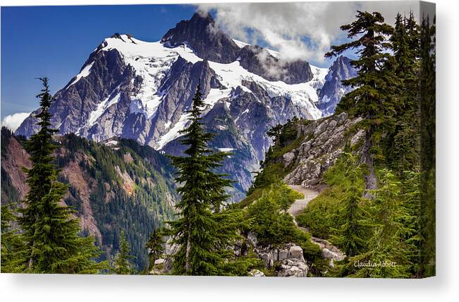 Canada Canvas Print featuring the photograph Hike to see Mt. Baker by Claudia Abbott