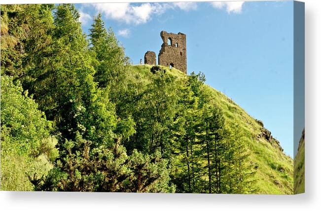 Undiscovered Scotland Canvas Print featuring the photograph Holyrood park. St. Anthony's chapel. by Elena Perelman