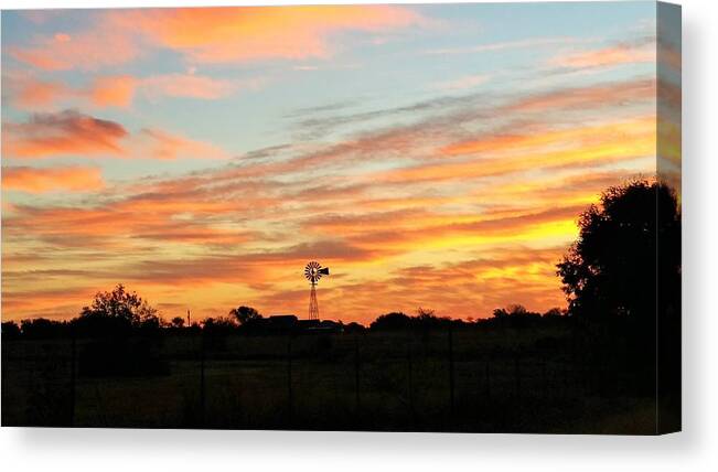 Texas Sky Canvas Print featuring the photograph In The Morning Still by Michael Dillon