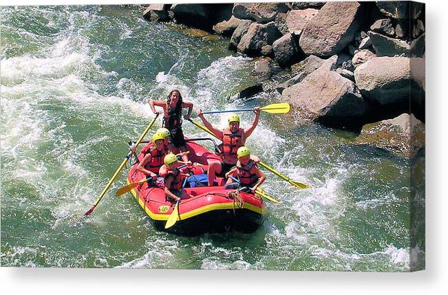 Photo Of Rafting On White Water Rapids Canvas Print featuring the photograph Invited Journey by Cheryl Poland