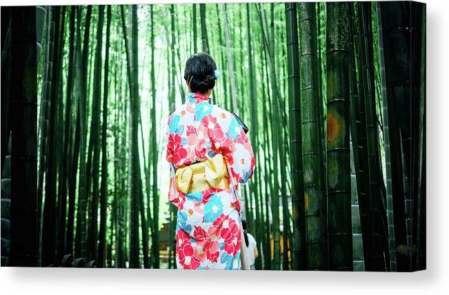 Japan Canvas Print featuring the photograph Midori Geisha by Anonymous