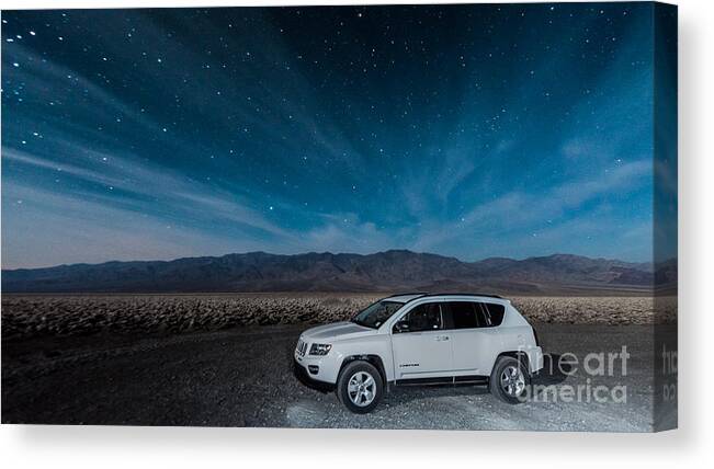 Jeep Under The Stars Canvas Print featuring the photograph Jeep under the Stars by Jim DeLillo