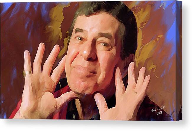 Jerry Lewis Canvas Print featuring the digital art Jerry Lewis by Ted Azriel