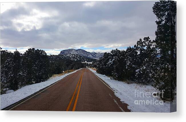 Southwest Landscape Canvas Print featuring the photograph Just a little Snow by Robert WK Clark