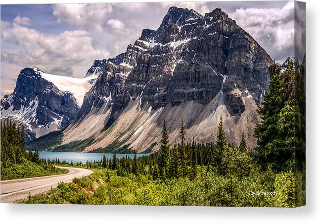 Icefields Highway Canvas Print featuring the photograph Just one more Beautiful View by Claudia Abbott
