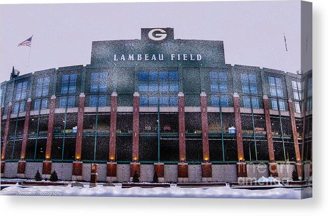 Lambeau Field Canvas Print featuring the photograph Lambeau by Tommy Anderson