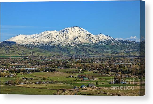 Snow Canvas Print featuring the photograph Late Spring On Squaw Butte by Robert Bales