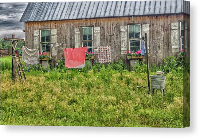 Barn Canvas Print featuring the photograph Laundry by Dennis Dugan