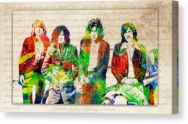 Led Zeppelin Art Canvas Print featuring the digital art Led Zeppelin by Patricia Lintner