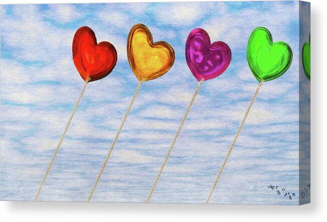 Balloon Canvas Print featuring the painting Lighter than Air by Jeffrey Kolker