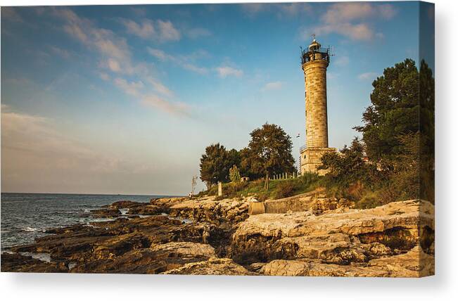 Lighthouse Canvas Print featuring the photograph Lighthouse Savudrija by Davorin Mance