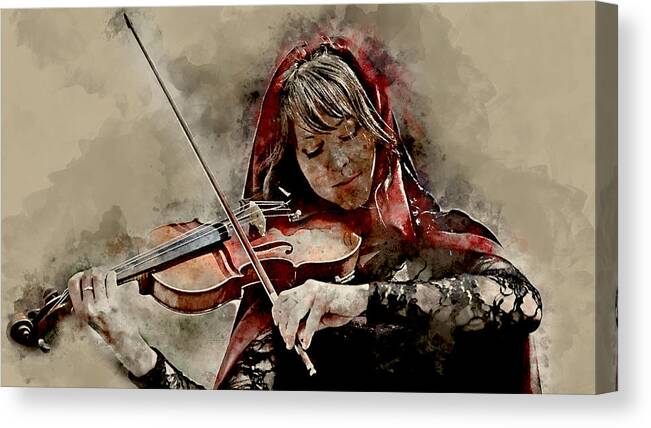 Lindsey Stirling Canvas Print featuring the mixed media Lindsey Stirling by Marvin Blaine