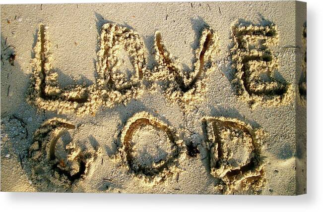 Sand Canvas Print featuring the photograph Love God by Michelle Gilmore