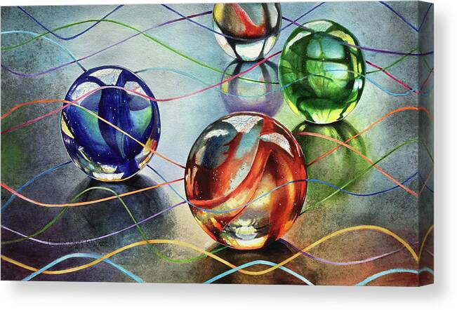 Art Canvas Print featuring the painting Marbles 4 by Carolyn Coffey Wallace