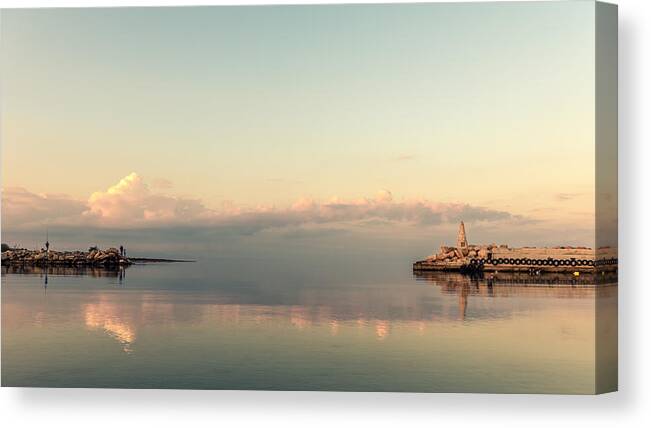Fishing Canvas Print featuring the photograph Mediterranean Dusk by Stelios Kleanthous