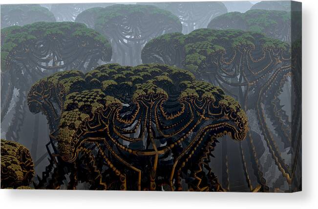 Mandelbulb Canvas Print featuring the digital art Mega Trees by Hal Tenny