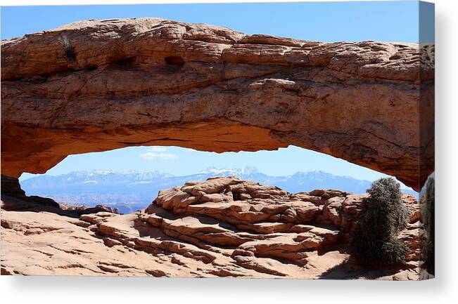 Canyonlands National Park Canvas Print featuring the photograph Mesa Arch by Christy Pooschke