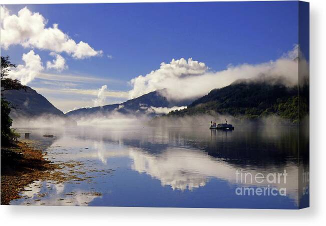 Loch Canvas Print featuring the photograph Mist on the Loch by Lynn Bolt