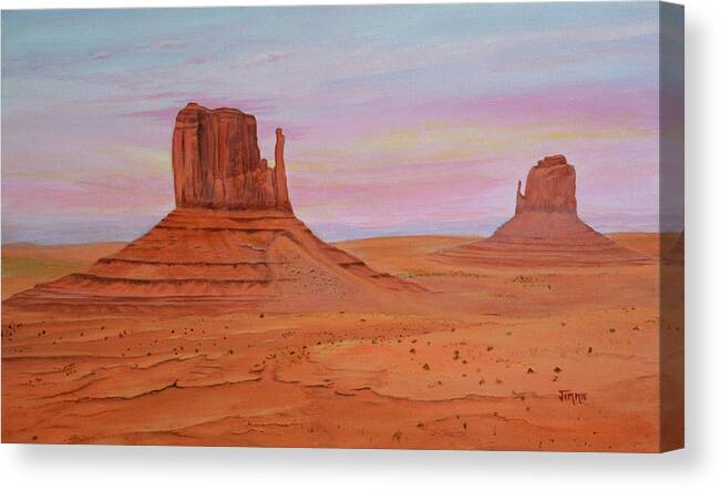 Acrylic Painting Canvas Print featuring the painting Monument Valley by Jimmie Bartlett