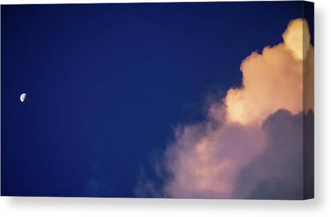 Florida Canvas Print featuring the photograph Moon Clouds Delray Beach Florida by Lawrence S Richardson Jr