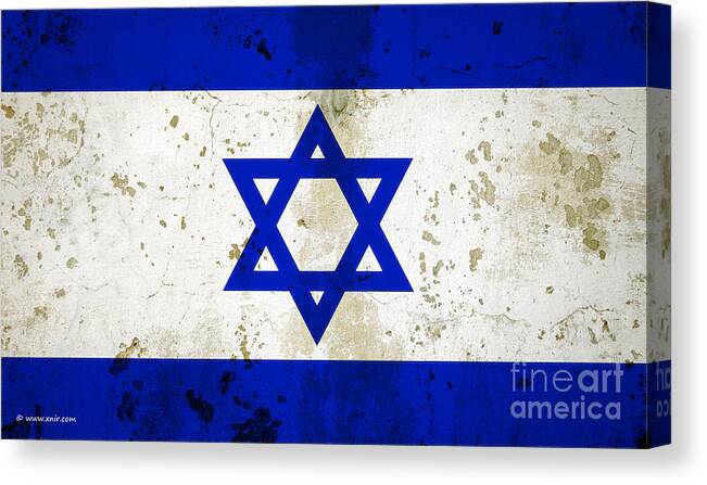 My Flag Of Israel Art Canvas Print featuring the digital art My Flag Of Israel Art by Nir Ben-Yosef