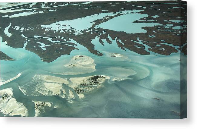 Barnegat Inlet Canvas Print featuring the photograph Natures Art On Barnegat Bay by Gary Slawsky