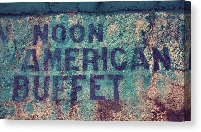 Diner Advertisement Canvas Print featuring the photograph Noon American Buffet by Toni Hopper