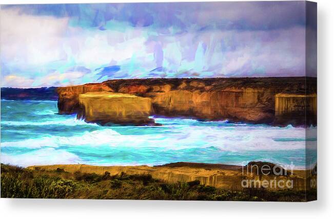 Ocean Canvas Print featuring the photograph Ocean Cliffs by Perry Webster