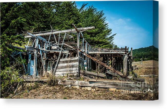 Structure Canvas Print featuring the photograph Old Abandoned Structure Sonoma County by Blake Webster