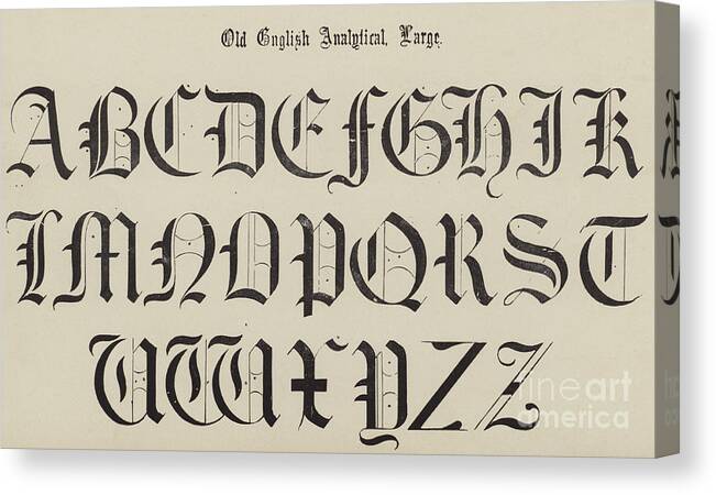 Old English Font Canvas Print