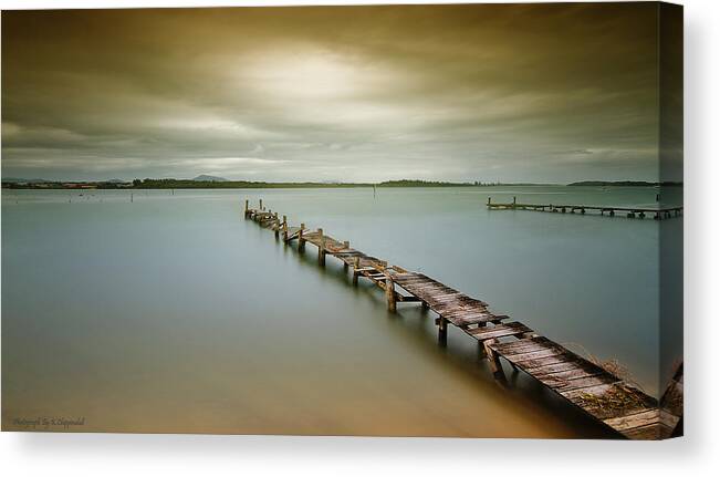 Manning Point Australia Canvas Print featuring the photograph Old jetty 0010 by Kevin Chippindall