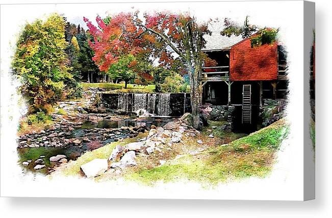 United States Canvas Print featuring the photograph Old Wooden Mill by Joseph Hendrix