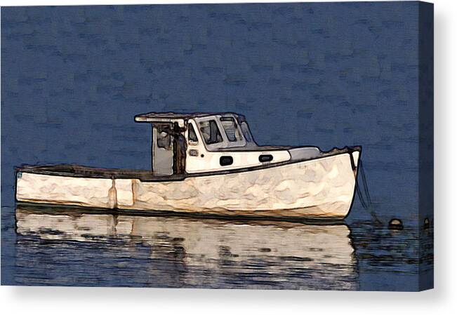 Classic Lobster Boat Canvas Print featuring the digital art Ole Boy Painting by Newwwman