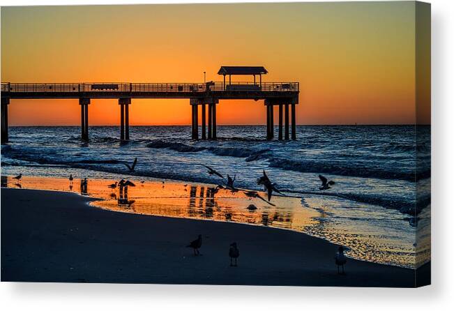 Alabama Canvas Print featuring the photograph Orange in the Morning in Orange Beach by Michael Thomas