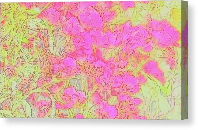 Flowers Canvas Print featuring the digital art Patch - Nature Forest Floral by Scott S Baker