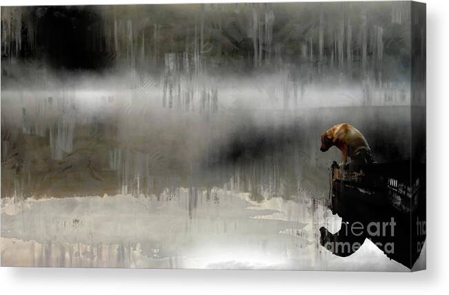 Dog Canvas Print featuring the photograph Peaceful Reflection by Claire Bull