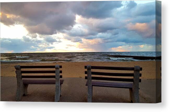 Lake Ontario Canvas Print featuring the photograph Perspectives, Looking Forward, Looking Back by Dani McEvoy