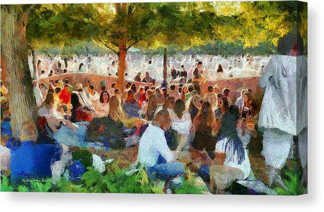 Park Canvas Print featuring the photograph Picnic in the Park by Aleksander Rotner