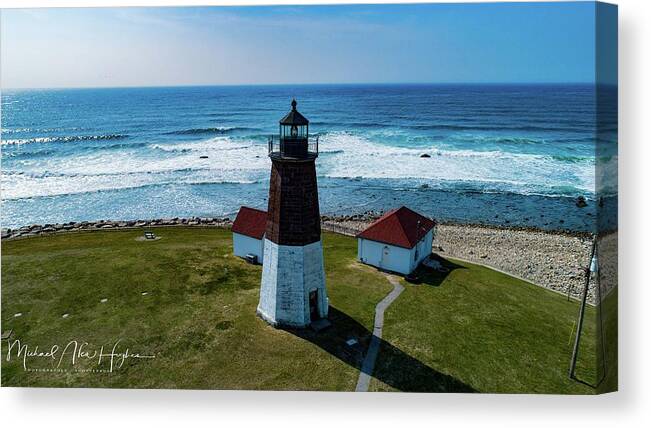 Point Judith Lighthouse Canvas Print featuring the photograph Point Judith Lighthouse #1 by Veterans Aerial Media LLC