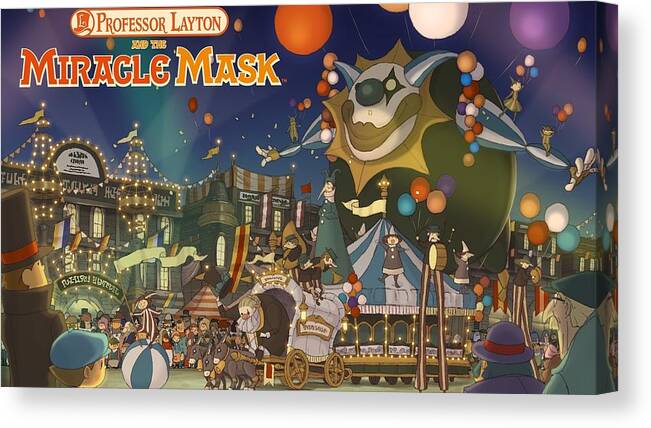 Professor Layton And The Miracle Mask Canvas Print featuring the digital art Professor Layton and the Miracle Mask by Super Lovely