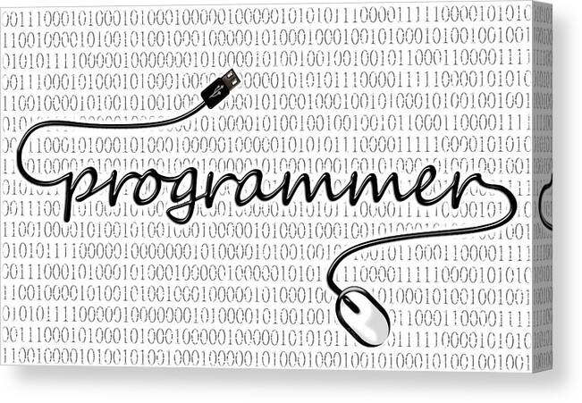 Programmer Canvas Print featuring the mixed media Programmer by Anastasiya Malakhova