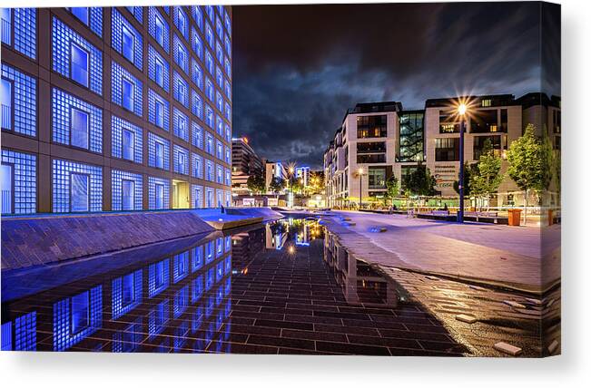 Architecture Canvas Print featuring the photograph Public Library - Stuttgart, Germany - Architecture photography by Giuseppe Milo