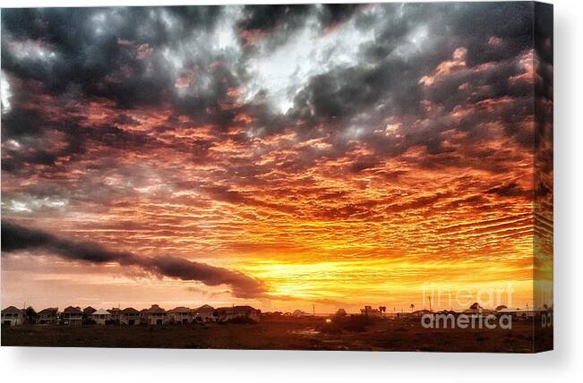 Sunset Canvas Print featuring the photograph Raging Sunset by Rachel Hannah