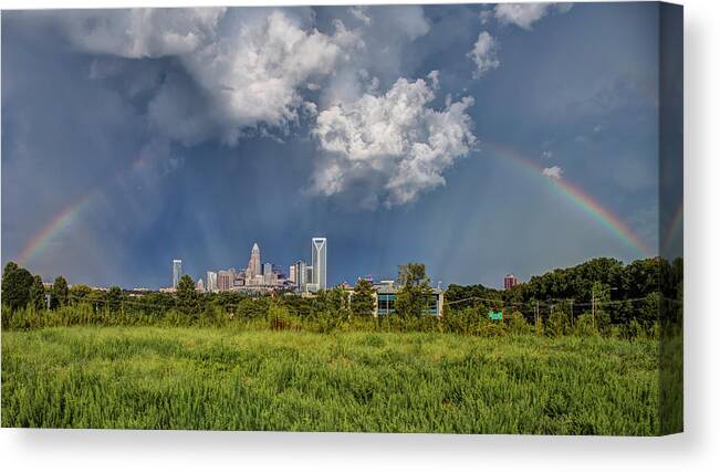 Charlotte Canvas Print featuring the photograph Rainbow 2016 by Chris Austin