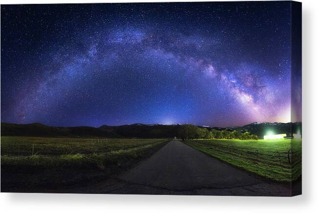 Huntsville Canvas Print featuring the photograph Rainbow in the Night by Ryan Moyer