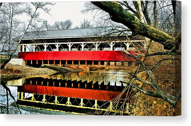 Bridge Canvas Print featuring the photograph Reflections 3 by James Stoshak