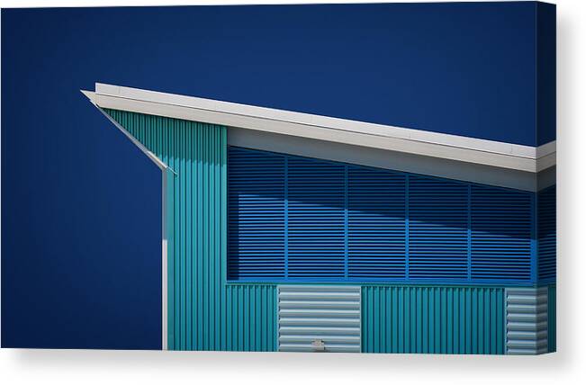 Architecture Canvas Print featuring the photograph Rhapsody In Blue by Mathilde Guillemot