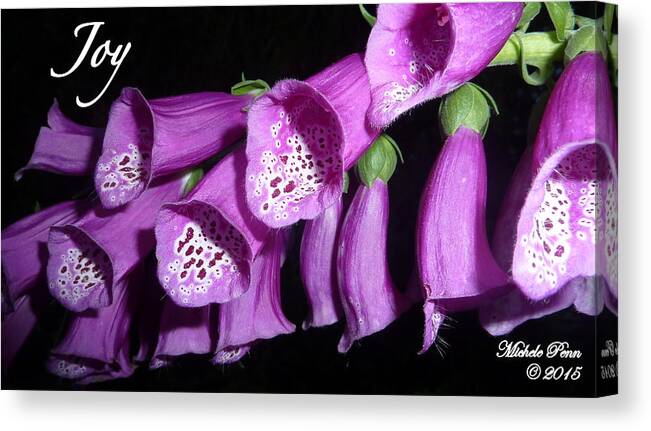 Purple Canvas Print featuring the photograph Ring My Bell with Joy by Michele Penn