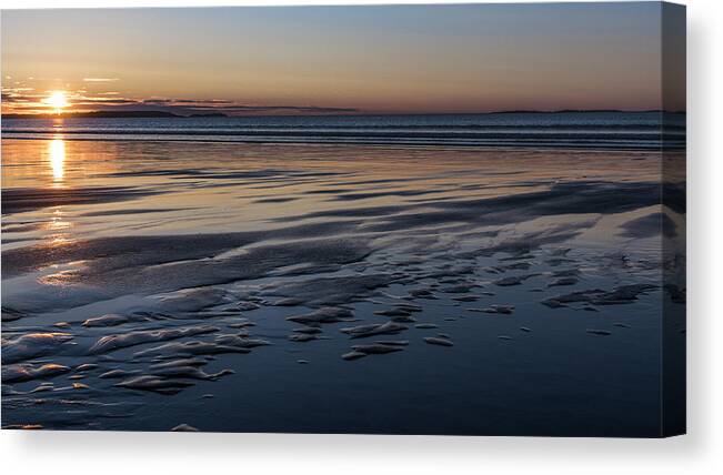 Sand Canvas Print featuring the photograph Rippled Sunrise by Holly Ross