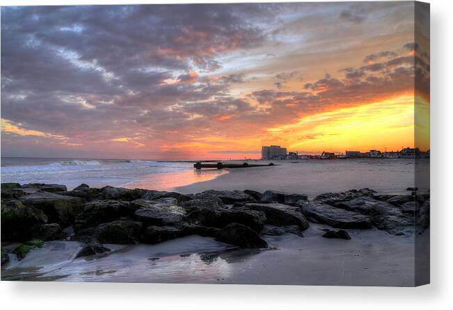 Ocean Canvas Print featuring the photograph Rock on by John Loreaux